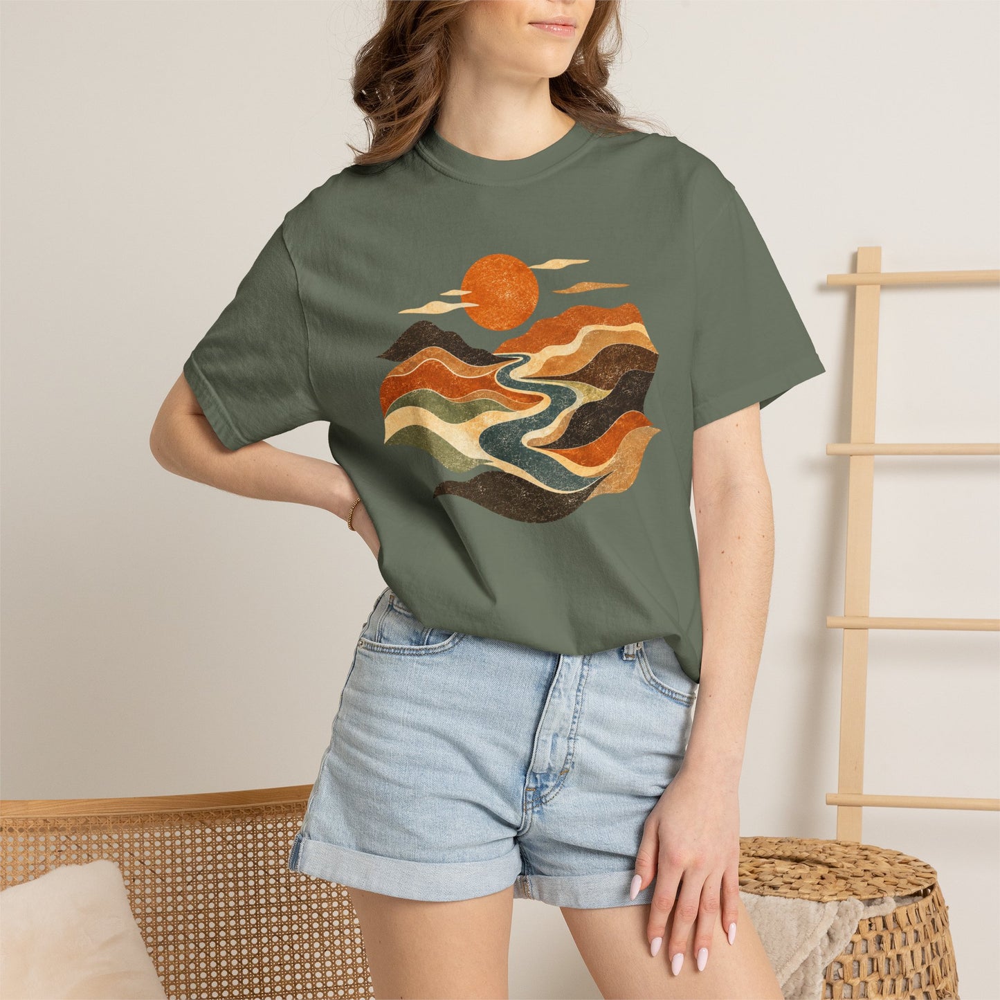Retro Sunset Landscape T-Shirt