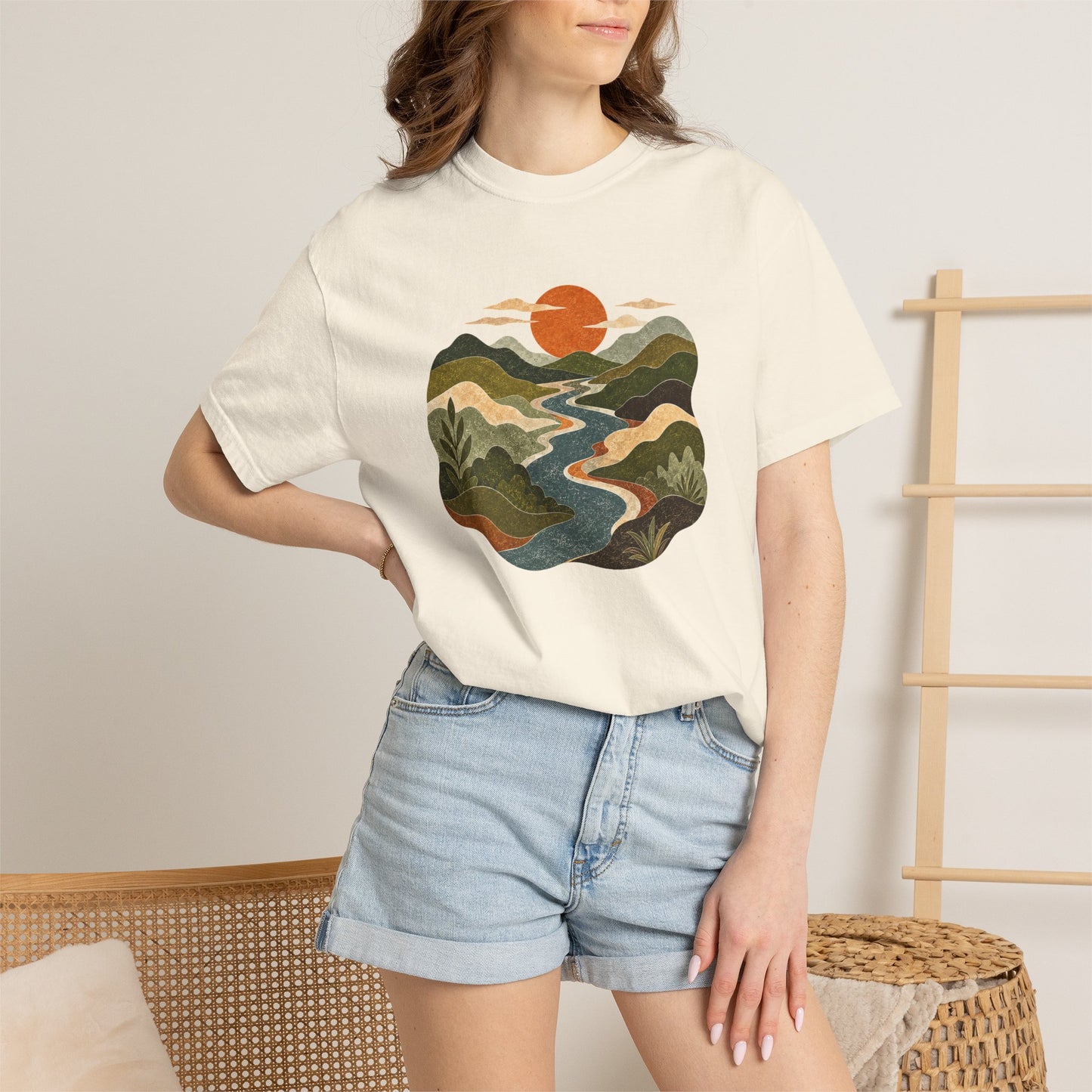 Scenic Sunset River T-Shirt