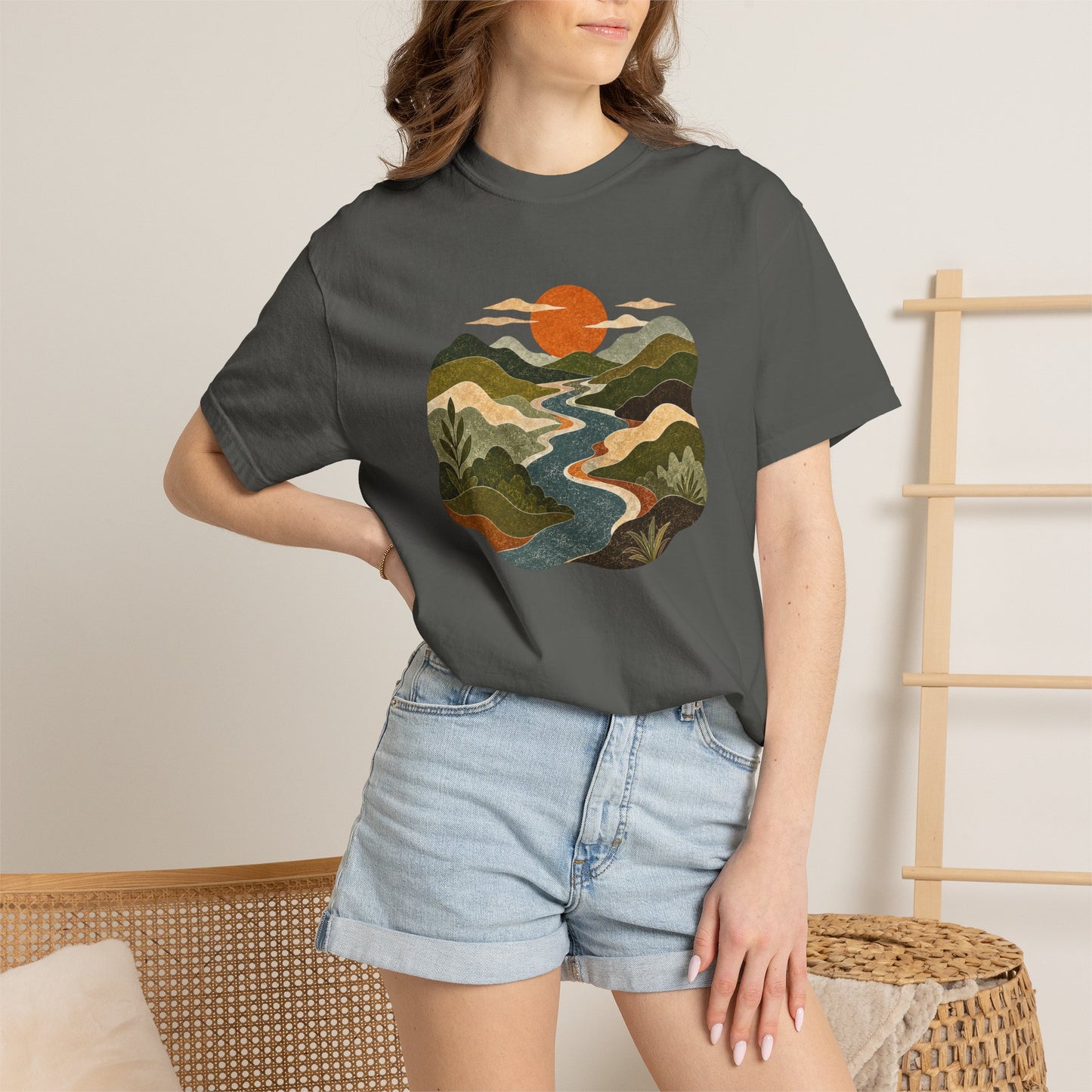 Scenic Sunset River T-Shirt