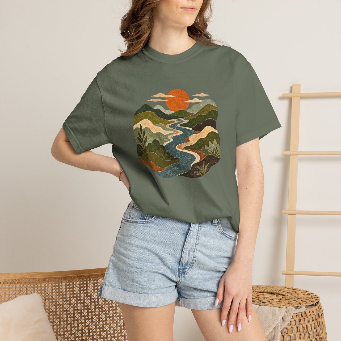 Scenic Sunset River T-Shirt
