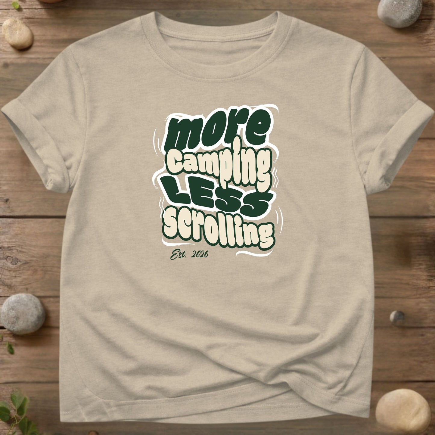 More Camping Less Scrolling T-shirt