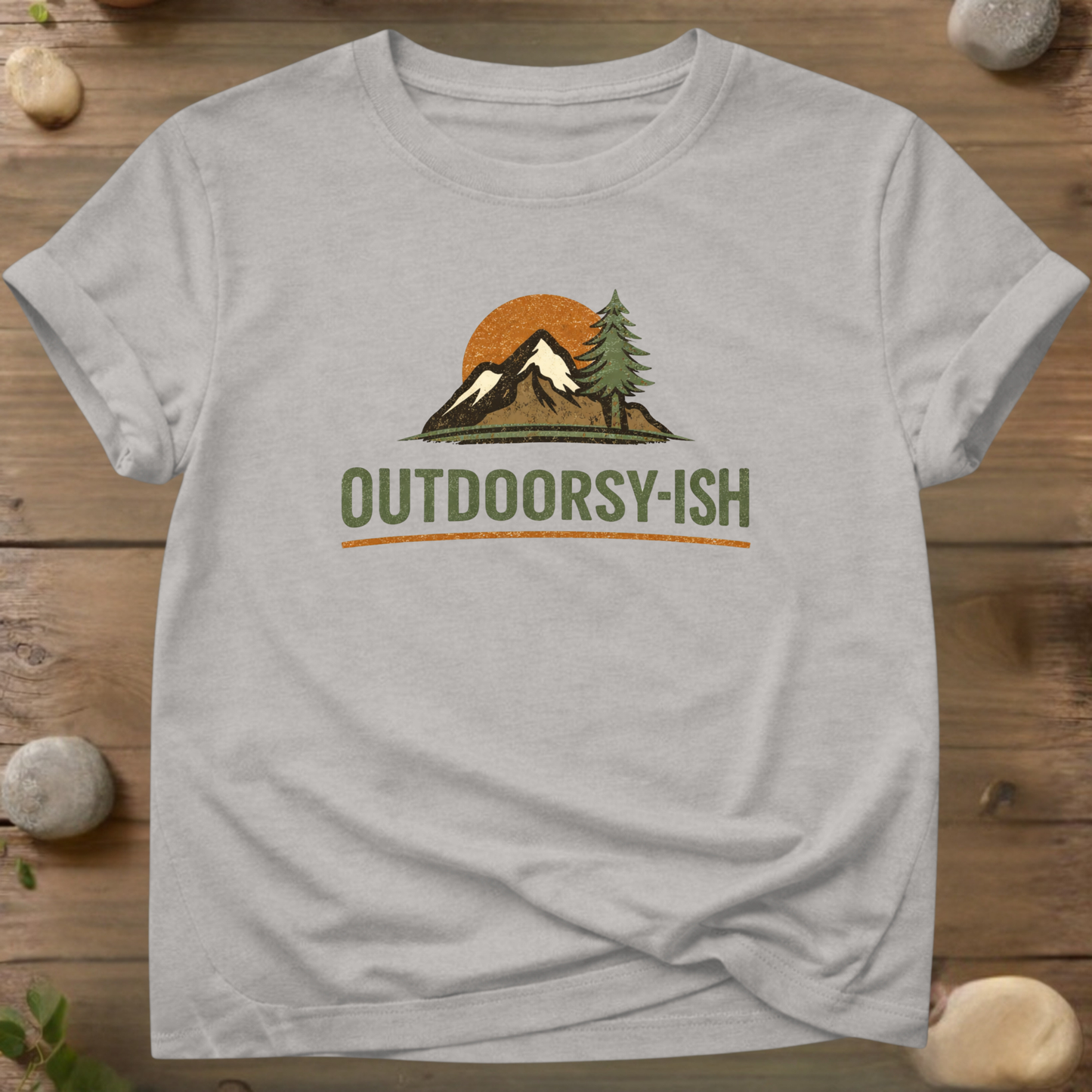 Outdoorsy-ish | Minimalist Mountain & Pine T-Shirt