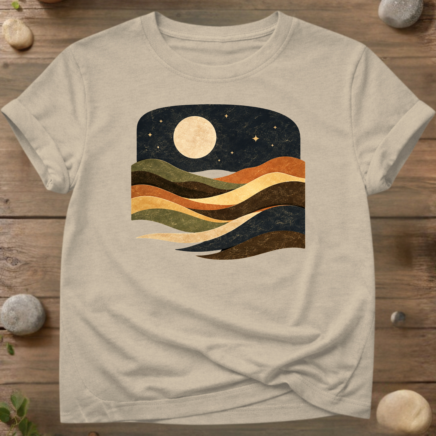 Waves Moon Stars T-shirt