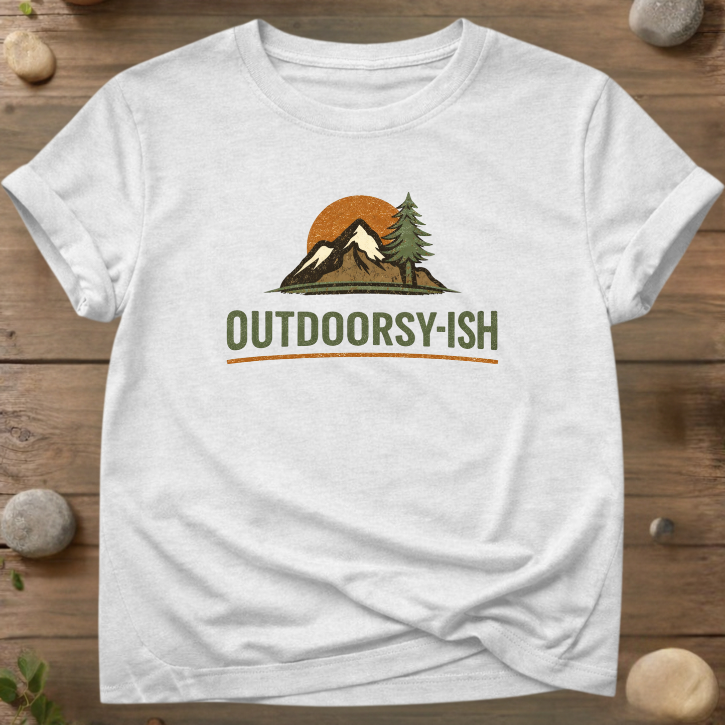 Outdoorsy-ish | Minimalist Mountain & Pine T-Shirt