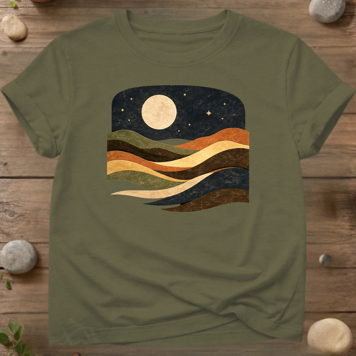 Waves Moon Stars T-shirt