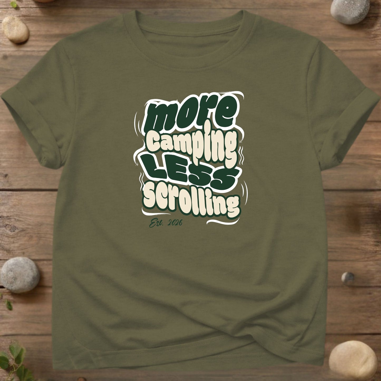 More Camping Less Scrolling T-shirt