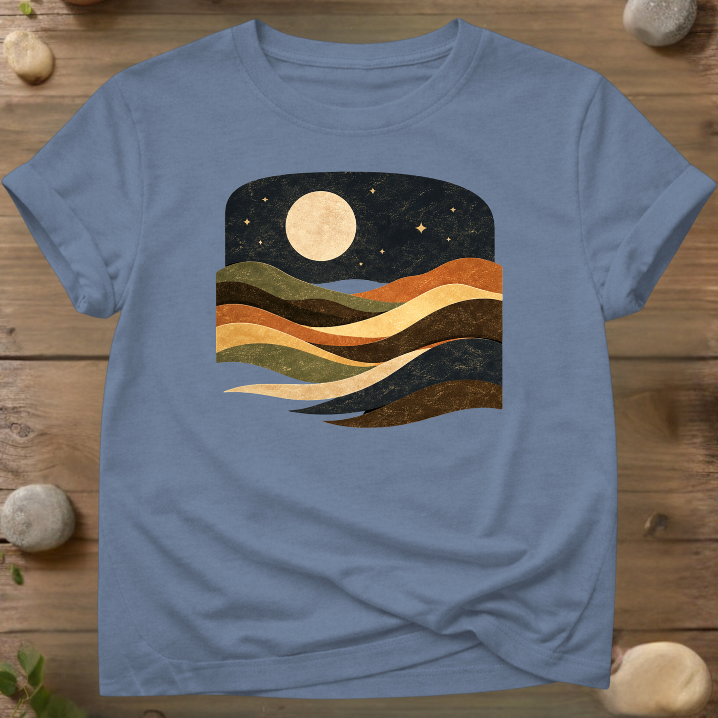 Waves Moon Stars T-shirt