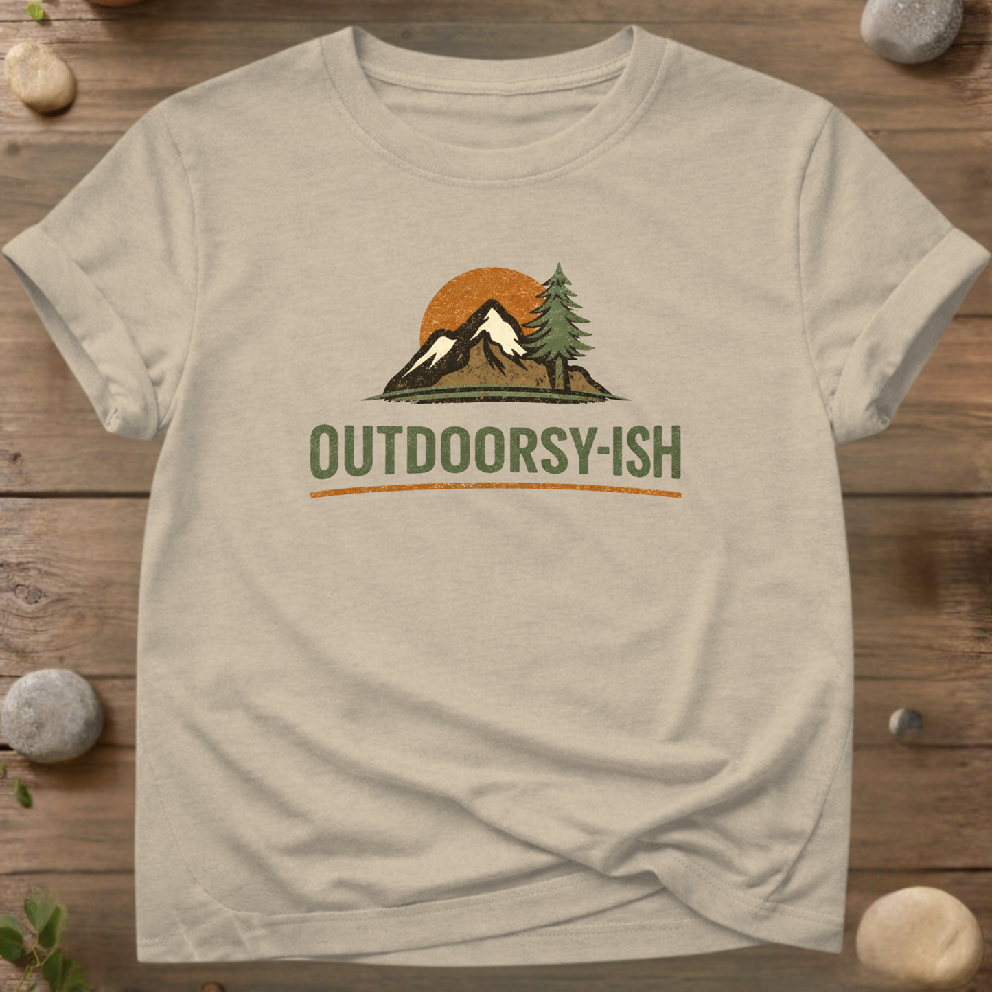 Outdoorsy-ish | Minimalist Mountain & Pine T-Shirt