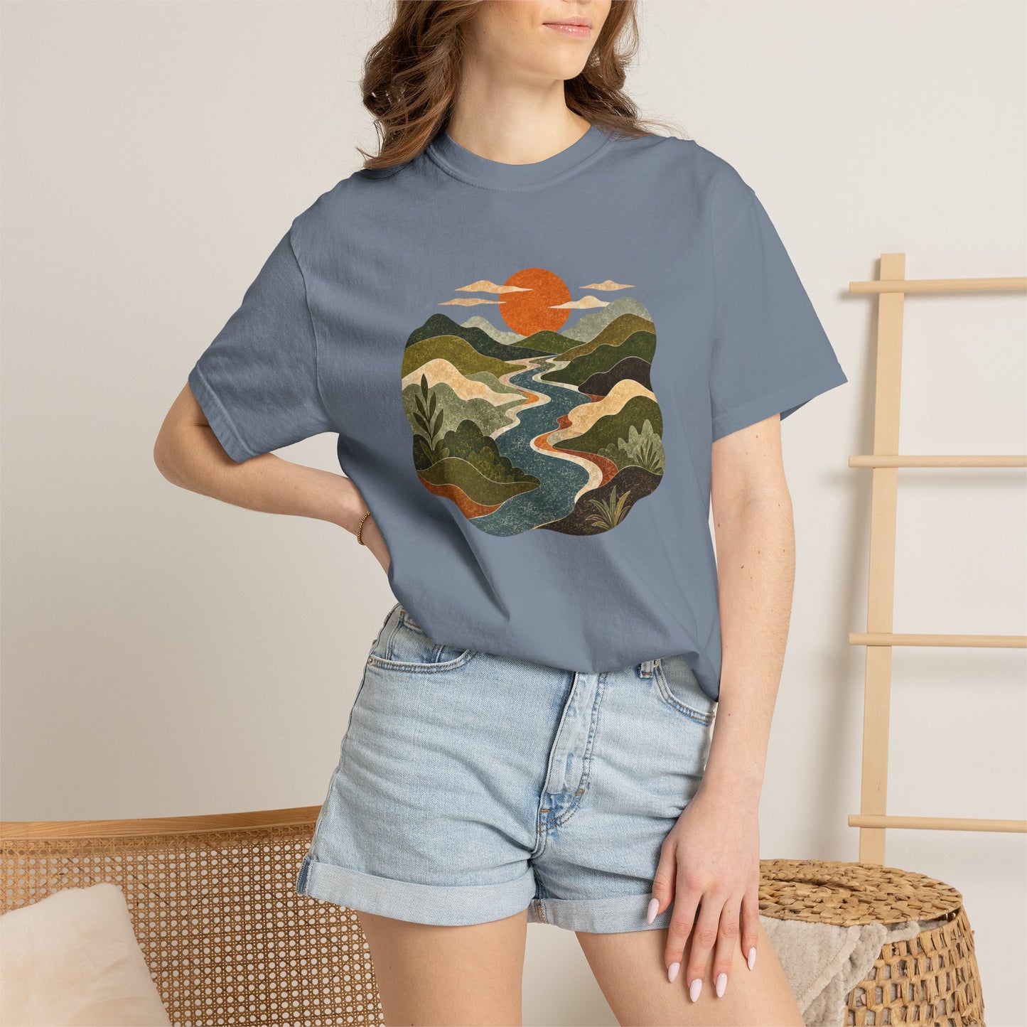 Scenic Sunset River T-Shirt