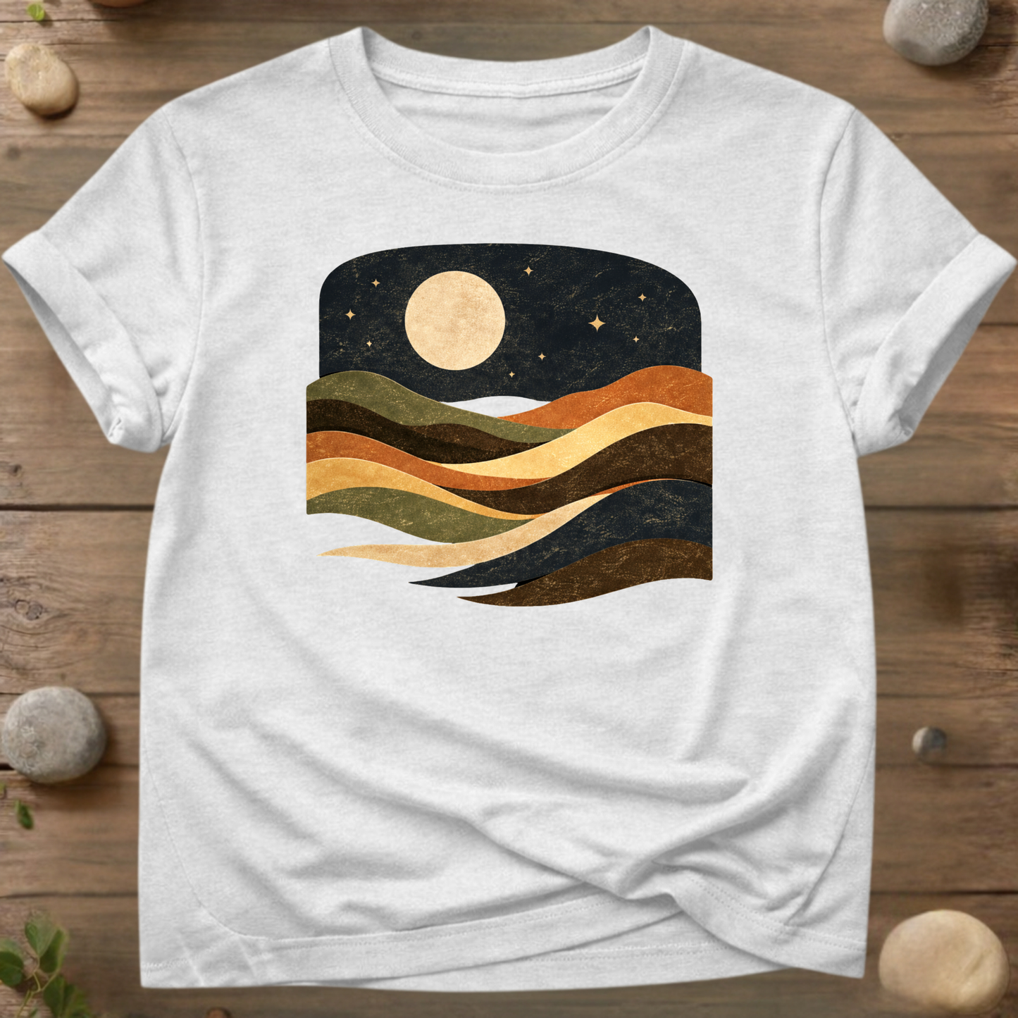 Waves Moon Stars T-shirt