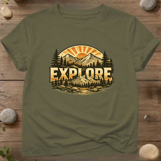 Explore the Wild | Vintage Mountain Adventure T-Shirt