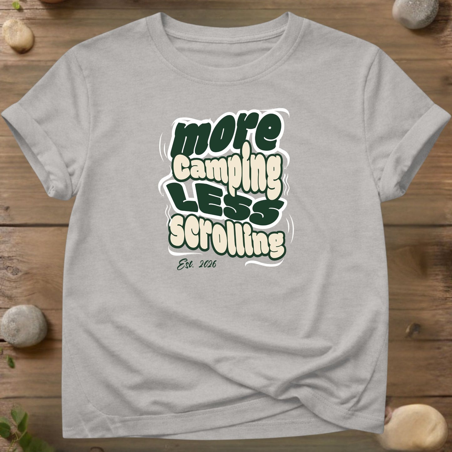 More Camping Less Scrolling T-shirt